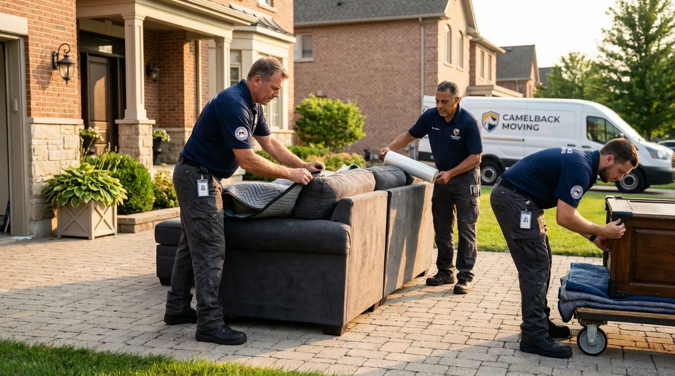 Large estate moving crew wrapping furniture in Douglas, AZ
