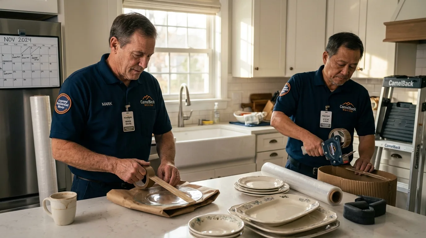 Professional crew packing kitchen dishware in Douglas, AZ
